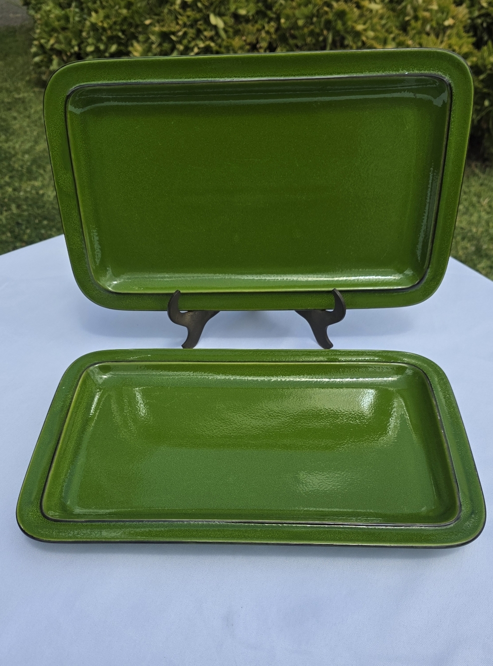 MINT Thomas Scandic Fjord Green 3pc Casserole Set Hertha Bengtson Germany 1970s